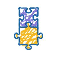 puzzle team solution icon doodle illustration vector