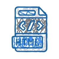 html file format document icon doodle illustration vector