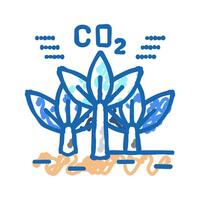 carbon sequestration future technology icon doodle illustration vector