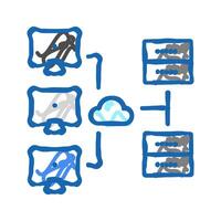 network configuration repair computer icon doodle illustration vector