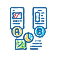 ab testing ux ui design icon doodle illustration vector