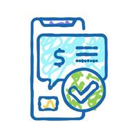 message approved payment icon doodle illustration vector