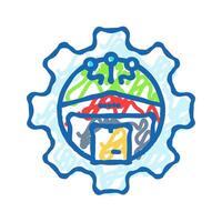 warehouse organization logistic manager icon doodle illustration vector