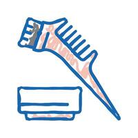 comb and plate for keratin application icon doodle illustration vector