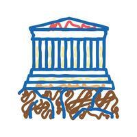 acropolis ancient greece architecture building icon doodle illustration vector