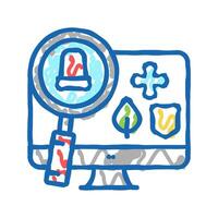 monitoring and information retrieval icon doodle illustration vector