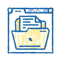 web document file icon doodle illustration vector