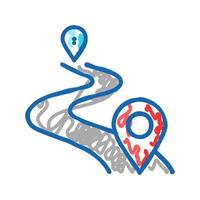 map pointer delivery icon doodle illustration vector