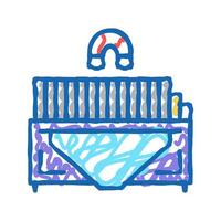 sorting metal garbage machine icon doodle illustration vector