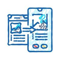 mobile optimization seo icon doodle illustration vector