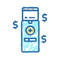 paying with phone pos terminal icon doodle illustration vector