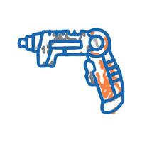electric screwdriver equipment icon doodle illustration vector