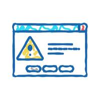 computer task error icon doodle illustration vector