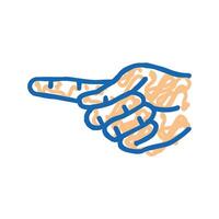 pointer hand gesture icon doodle illustration vector