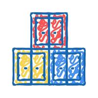 container stack port icon doodle illustration vector