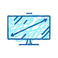 diagonal computer monitor icon doodle illustration vector