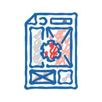document layout technical writer icon doodle illustration vector