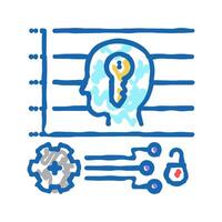 technology face id for access device icon doodle illustration vector