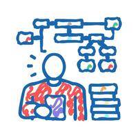 learning algorithm icon doodle illustration vector