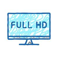 full hd resolution computer screen icon doodle illustration vector