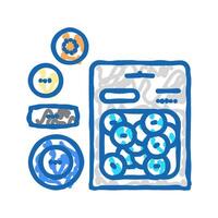 button set icon doodle illustration vector