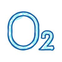 o2 oxygen icon doodle illustration vector