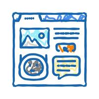 message chat bot icon doodle illustration vector