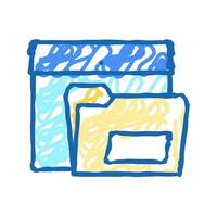 folders for paper icon doodle illustration vector