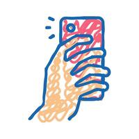 making photo on smartphone camera icon doodle illustration vector