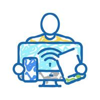 digital native technology icon doodle illustration vector