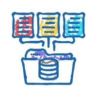 data integration database icon doodle illustration vector