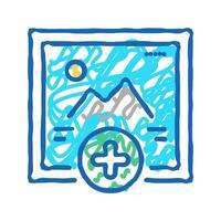 adding image social media ugc icon doodle illustration vector