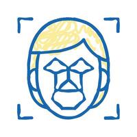 face recognition points and structure icon doodle illustration vector