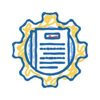 technical writing mechanical engineer icon doodle illustration vector