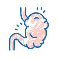 bloating digestion system icon doodle illustration vector