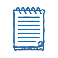 spiral notepad list icon doodle illustration vector