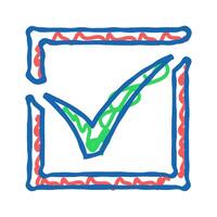 checkbox mark icon doodle illustration vector