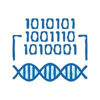 binary code genetic information icon doodle illustration vector