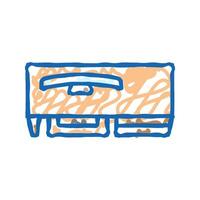 computer table monitor top view icon doodle illustration vector