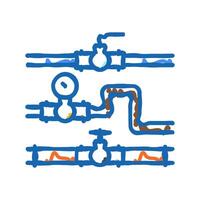 pipeline system petroleum engineer icon doodle illustration vector