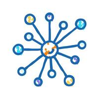 network molecular structure icon doodle illustration vector