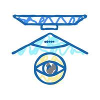 overview computer display icon doodle illustration vector