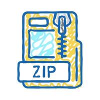 zip file format document icon doodle illustration vector