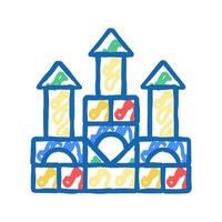 building blocks icon doodle illustration vector