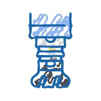machine tooling mechanical engineer icon doodle illustration vector