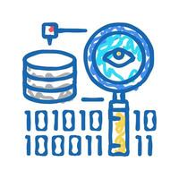 analysis binary digital processing icon doodle illustration vector