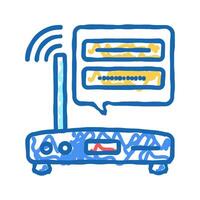 wifi router password icon doodle illustration vector