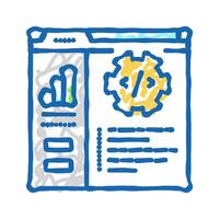 code optimization analyst icon doodle illustration vector