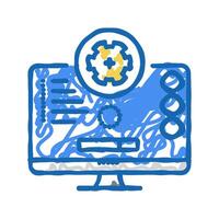 software updates repair computer icon doodle illustration vector