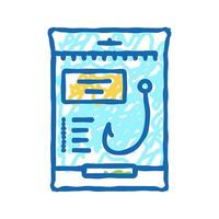 hook for spinning icon doodle illustration vector
